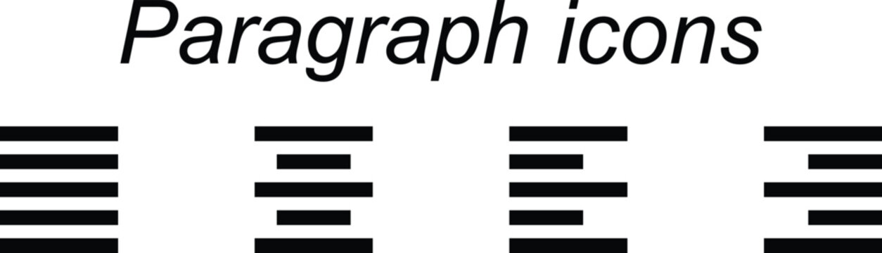 Text Editor,  Paragraph align icons. Vector illustration