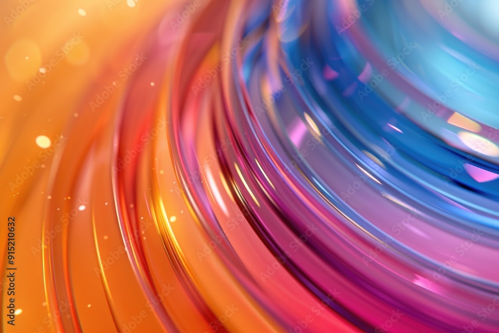 Poster a close-up view of a colorful circular object with bright colors and intricate details