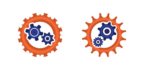 3d round cogwheels set vector graphic. Gears set illustration to use for technology, business, mechanics, engineering projects.
