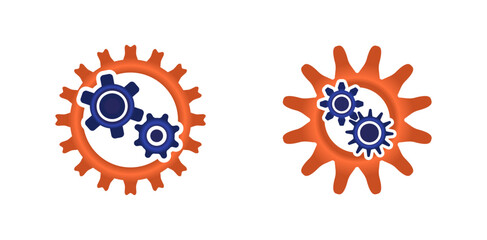 3d round cogwheels set vector graphic. Gears set illustration to use for technology, business, mechanics, engineering projects.
