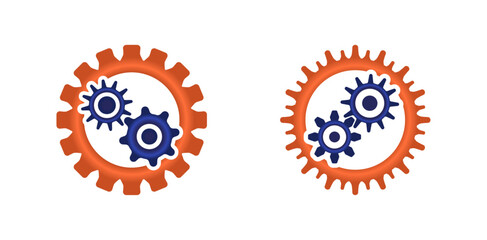 3d round cogwheels set vector graphic. Gears set illustration to use for technology, business, mechanics, engineering projects.
