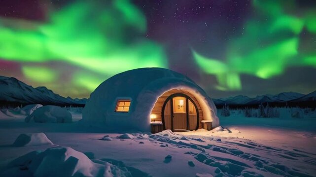 Perfect Winter Shot in igloo home in the arctic 