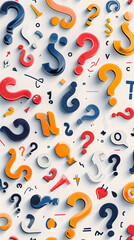 Obraz premium Diverse Selection of Question Mark Icons Reflecting Curiosity and Uncertainty