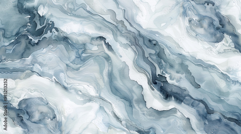 Aufkleber a close-up image of a blue and white marble surface with intricate, swirling patterns. the marble ap