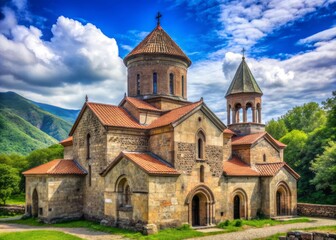 Ancient 9th-century Georgian Orthodox monastery with exquisite 14th-century frescoes in Akhaltsikhe District's Samtskhe-Javakheti region, Georgia's historic landscape.