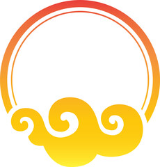 set curve cloud border for decorate text copy space