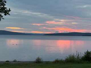 sunset over the lake