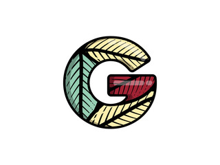 3D LEAF MOTIF ALPHABET LETTER 