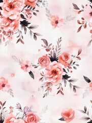 A seamless watercolor pattern featuring vintage lace with delicate floral accents