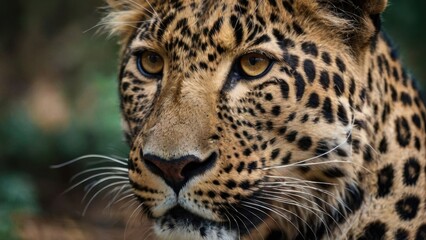 Obraz premium A leopard is staring at the camera with its mouth open