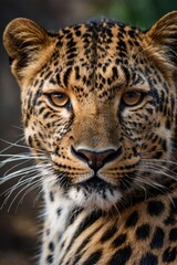 Obraz premium A leopard is staring at the camera with its mouth open