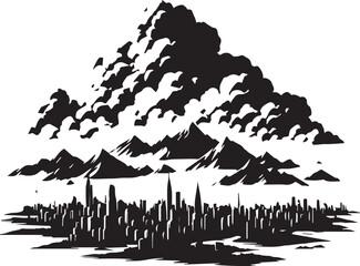 Obraz premium cloud silhouette vector art illustration