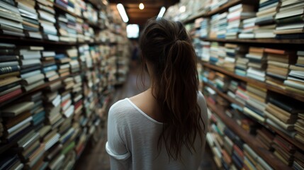 Librarian organizing books in a library, emphasizing the importance of knowledge and order