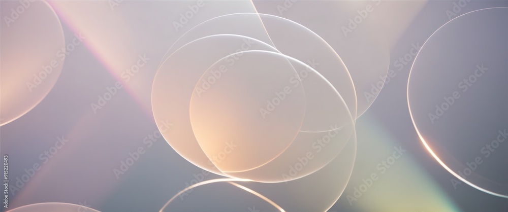 Poster an abstract image featuring soft, glowing circular shapes, creating a serene and artistic atmosphere