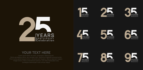 anniversary logotype style with brown and white color can be use for company celebration event