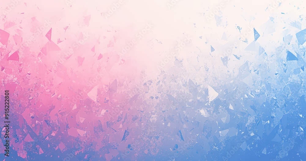 Poster a vibrant blend of geometric shapes creates an abstract background with soft pink and blue hues, off