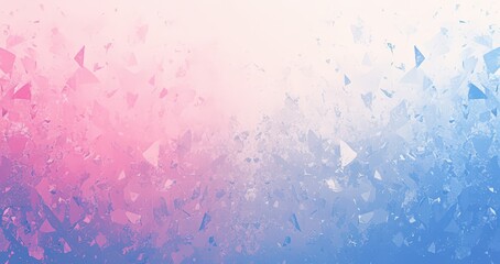 A vibrant blend of geometric shapes creates an abstract background with soft pink and blue hues, offering a modern and artistic visual appeal