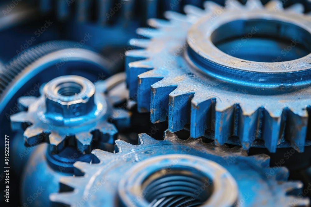 Aufkleber mechanical components in a tight cluster, ideal for illustration or design concepts