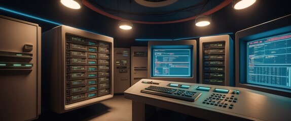 A modern tech workstation with multiple screens showcasing data processing and monitoring interfaces