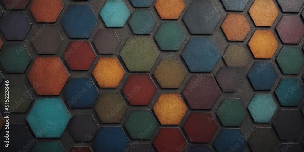 Aufkleber A colorful hexagonal pattern with a variety of colors