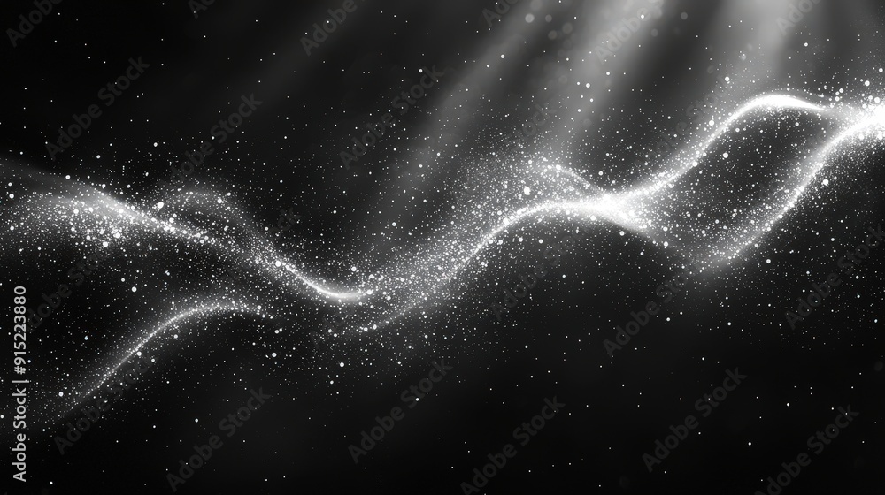 Aufkleber Swirling patterns of white light and shimmering particles create an ethereal effect in the darkness