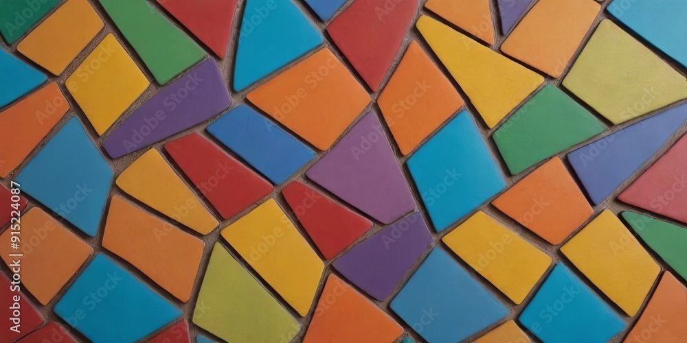 Aufkleber a colorful mosaic tile pattern with a rainbow of colors