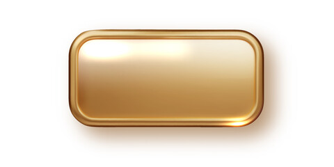 Golden blank banner realistic. PNG Metallic gold palette with place for inscriptions isolated. Realistic 3D design.