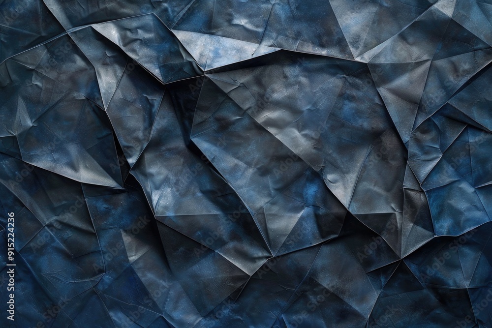 Poster Close-up view of a blue abstract painting with textured brushstrokes and swirling patterns