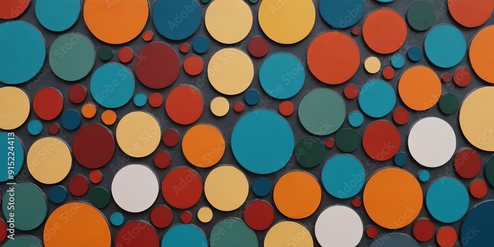 Poster A colorful background with many different colored circles