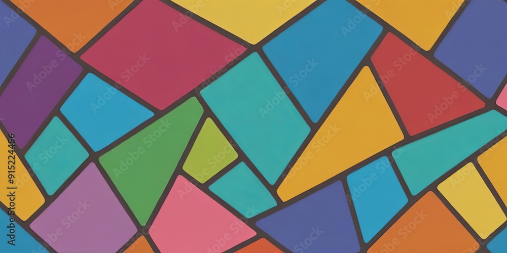 Poster a colorful mosaic of squares and triangles