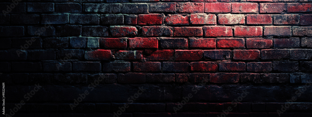 Wall mural a brick wall with red paint on it