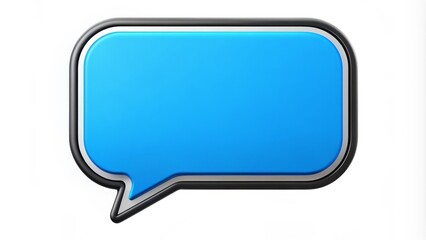 Naklejka premium A bright blue speech bubble icon with a white interior and bold black outline, perfect for conveying conversations, comments, or quotes in a fun and modern way.