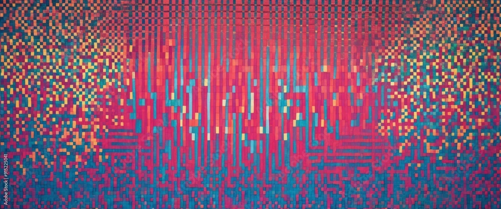 Poster a vibrant abstract design with colorful geometric patterns, ideal for modern digital art application