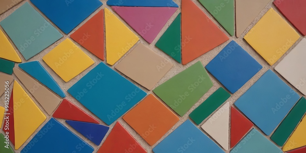 Poster a colorful mosaic made of tiles with different colors