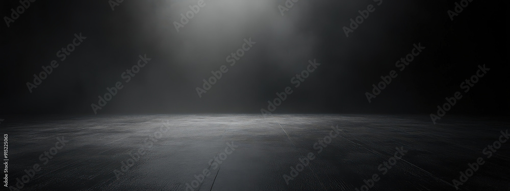 Wall mural a dark, empty road with a foggy sky above