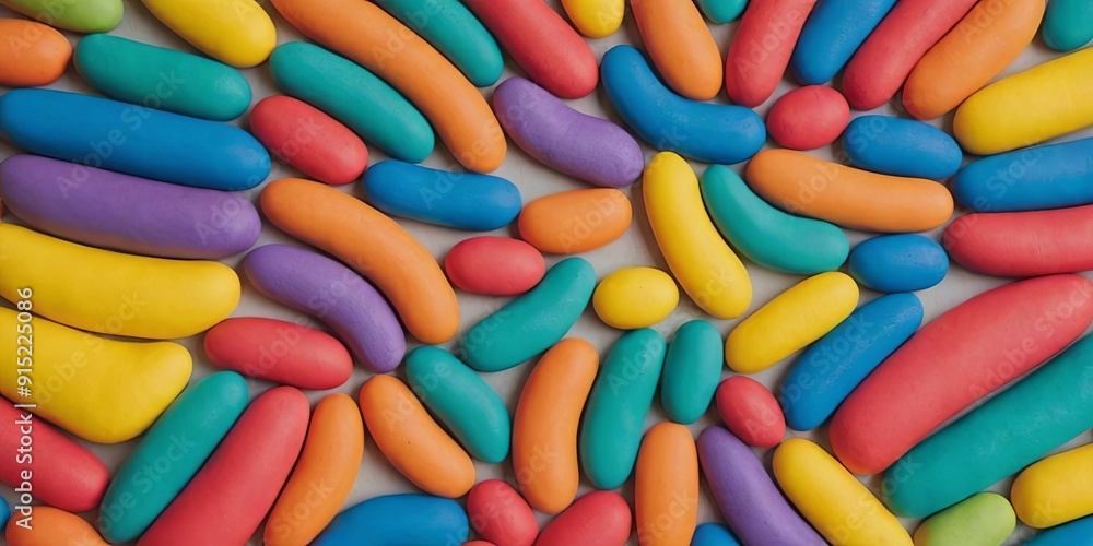 Poster A colorful array of candy shaped like long, thin tubes