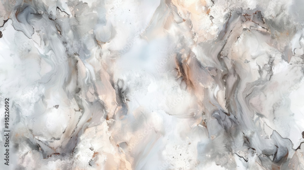 Poster this is an abstract background of marbled texture in shades of gray, white, and peach. the marbling 