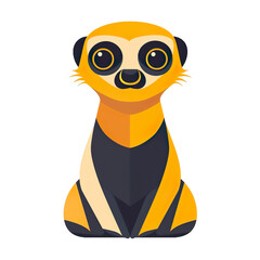 Obraz premium 2D illustration of a minimalistic meerkat logo with flat colors isolated on a white transparent background