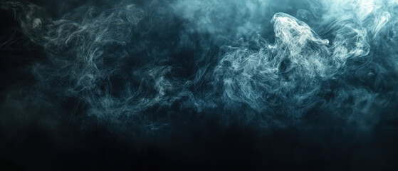 A blue smokey sky with a white cloud