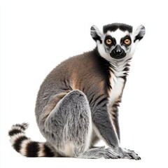 Obraz premium A Curious Ring-Tailed Lemur