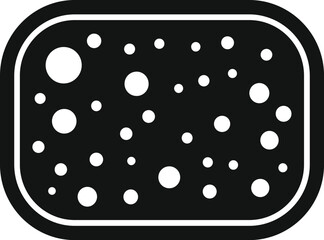 Black glyph icon, illustration of a loaf of bread with holes, isolated on a white background