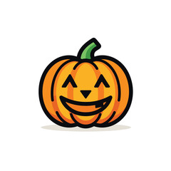 Illustrations of scary halloween pumpkin in witch hats. Design element for poster,card, banner, sign, emblem. Vector illustration