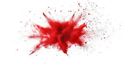Abstract Red Explosion Artful Ink Blast isolated on transparent background
