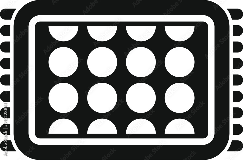Poster simple vector icon of a cpu containing many processing cores for high performance computing
