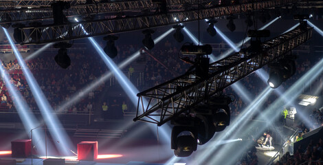 modern lighting technologies during sports show