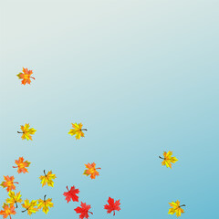 Obraz premium Colorful Plant Background Blue Vector. Floral Pattern Frame. Red Collection Leaves. Ground Leaf Card.