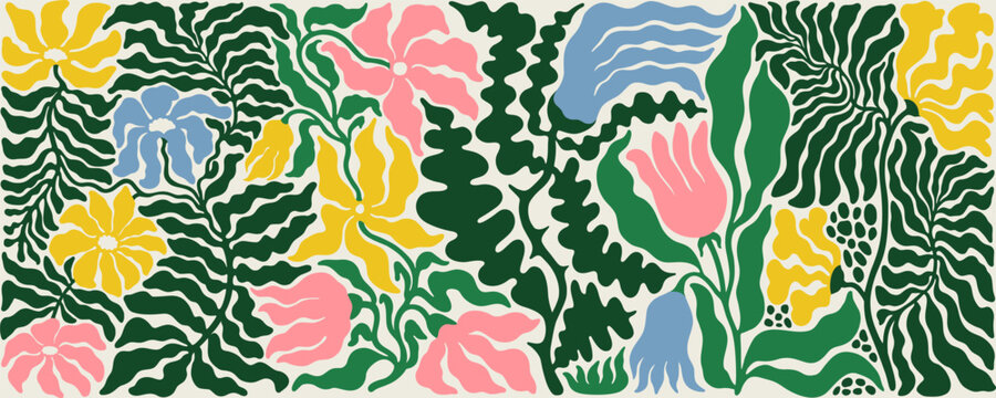 Contemporary Floral Abstract vector background