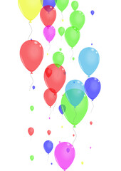 Red Balloon Background White Vector. Confetti Inflatable Illustration. Colorful Holiday. Bright Balloon. Balloon Decoration Background.