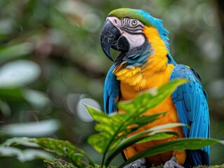 Obraz premium Vibrant Blue and Yellow Macaw