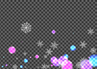 Pink Blur Background Transparent Vector. Glare Beauty Frame. Silver Light. Purple Snowflake Dust. Beautiful Illustration.